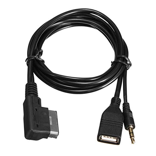 Qiilu Cargador Cable AUX + Música MDI AMI MMI Interfaz USB para Audi A6L A8L Q7 A3 A4L A5 A1