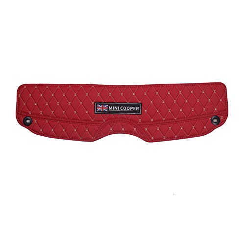 QIQIDIAN Compatible con B-MW Mini Cooper S One F54 F55 F56 F57 F60 F60 Clubman Alfombrillas para Maletero De Coche Alfombras De Cuero Accesorios De Decoración De Estilo Interior,Red Cover Board