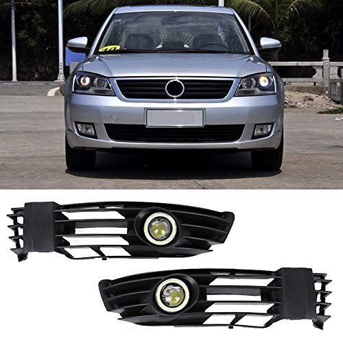 Rejilla de luz antiniebla La luz de Niebla Parrilla Delantera Rejillas Angel Eyes Luces de Niebla Luces de Carretera Fit For VW Passat B5.5 2001-2005 Cubiertas Grill