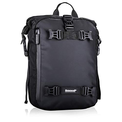 Rhinowalk Bolsa Motobicicleta, Multifuncional Alforja Maletero Impermeable, Compartimentos para Portaequipajes Asiento Trasero de Motobicicleta, Juego de Bolsas para Motobicicleta Pannier (Negro, 10L)