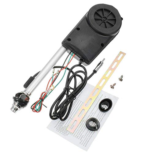 Riloer Antena Automática de Radio Eléctrica para Coche, Kit de Montaje Aéreo Eléctrico para Coche con Montaje de Ala de 12VDC