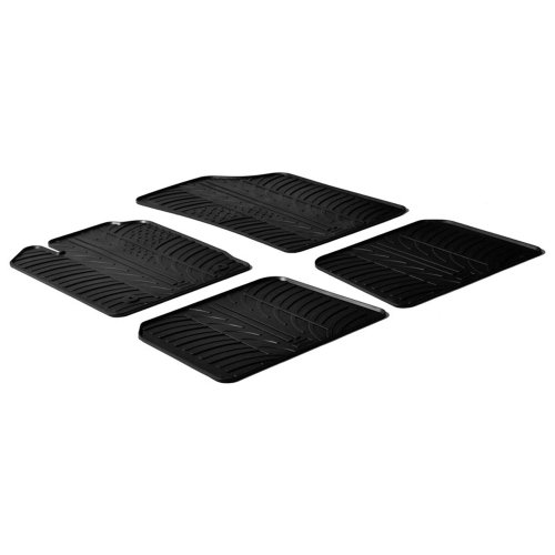 Rubber Car Mats-Set de alfombras de caucho Clio II Thalia T, perfil, 4 unidades