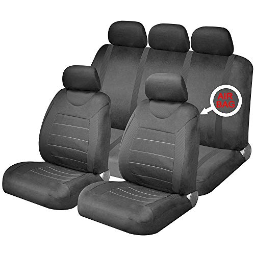 Sakura Carnaby SS5397 - Juego Completo de Fundas para Asiento y reposacabezas de Coche, tamaño Universal, Dobladillo elástico, Compatible con airbag Lateral, Lavable, fácil de Ajustar