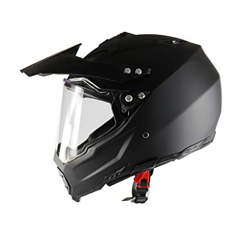 SanQing Casco de Motocross, Motocicleta de Cara Completa Casco de Dot de Descenso de Carretera de Motocross con Visor Racing Gear,Black,L