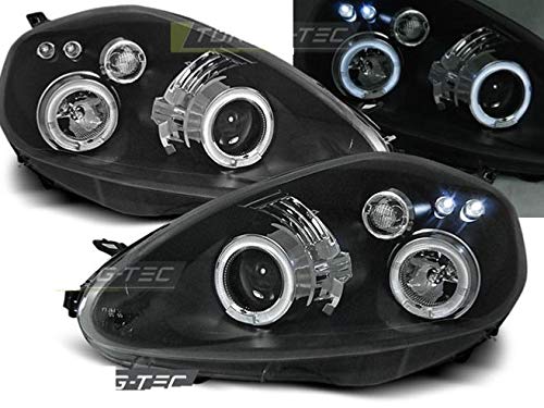 Shop Import - Par de faros delanteros grandes Punto 05-08 Angel Eyes, color negro