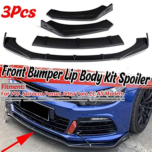 SPLLEADER Fibra De Carbono Look Parachoques Delantero del Coche Divisor Spoiler Cubierta For El Tesla For VW For El Golf MK5 CC For Passat For Jetta For Scirocco Revelación