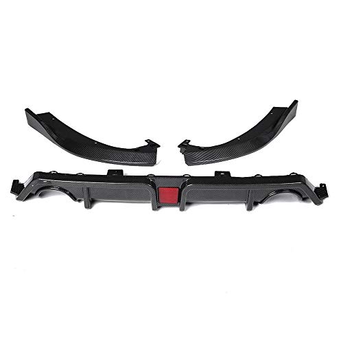 Spoilers 3 unids de Fibra de Carbono Parezca/Negro Coche Trasero Difusor Difusor Difusor Spoiler DE LIPTER PERTECTOR DE Guarda para Honda para Civic 2016-2019 Alerón Trasero para Coche