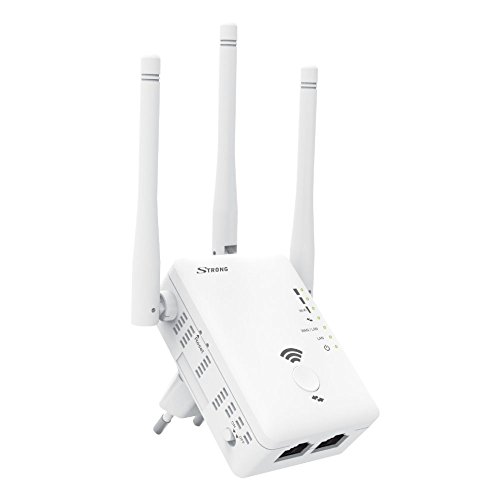 Strong Repetidor de WiFi Banda Dual 750, 750Mbps Enrutador Inalámbrico Extensor de Red WiFi Amplificador Wireless Repeater Booster Wireless-AC 2.4 GHz y 5 GHz