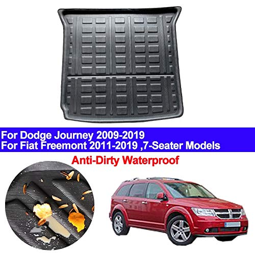 SUJIE Alfombrilla para Maletero Maletero Trasero de Carga Mat Liner Bandeja de Arranque Protector de alfombras de Piso Compatible con Dodge Journey 2009-2019 Fiat Freemont 7 plazas 2011-2019 Durable