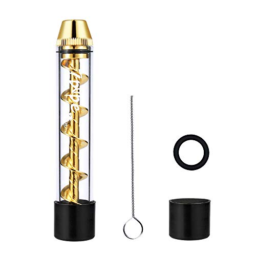 Surplex Glass Blunt Pipe Kit, Cristal, dureza para Seca Hierbas con Cepillo de Limpieza Accesorios (Gold)