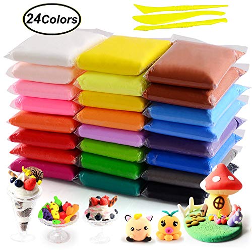 SWZY Air Dry Clay 24 Colors, Ultra Light Modeling Clay, Magic Clay Artist Studio Toy, No-Toxic Modeling Clay & Dough, Creative Art DIY Crafts, Gift for Kids