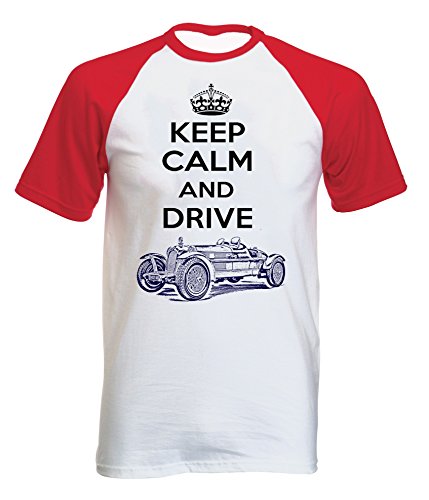 TEESANDENGINES - Camiseta de manga corta para hombre Alfa Romeo 8C 2300 Monza Keep Calm Red Blanco blanco XXL