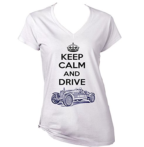 TEESANDENGINES - Camiseta para mujer Alfa Romeo 8C 2300 Monza Keep Calm White Blanco blanco S