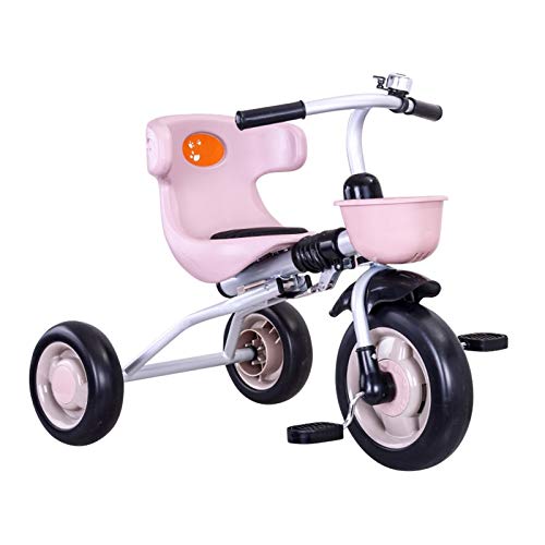 Triciclo Bicicleta Baby Balance 3 Ruedas Trike Ligero Asiento Ajustable Adecuado for Niños De 12 A 60 Meses Niños Pequeños Niñas| Marrón | Rojo | Rosa | Verde | Naranja | 75X34X50CM ( Color : Pink )