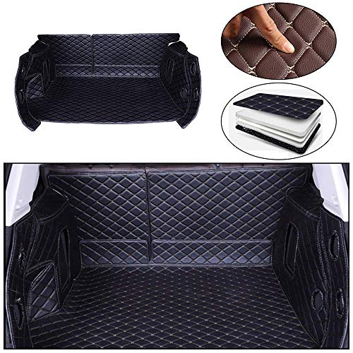 Tuqiang Alfombrilla para Maletero de Coche para Touran seven-seats 2016-2018 Protector para Maletero del Coche Impermeable Cuero Funda Maletero Coche Negro