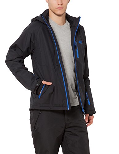 Ultrasport Everest, Chaqueta Softshell para hombre, Negro/Azul Victoria, M