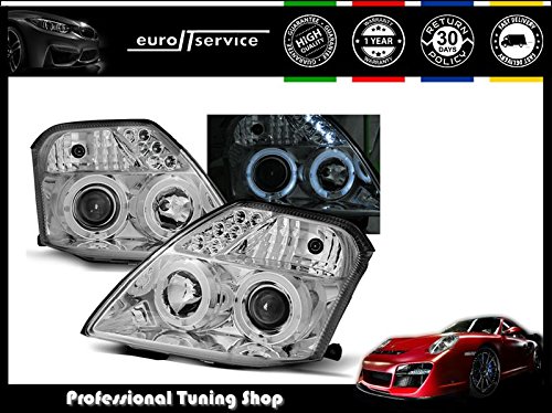 V-Maxzone lpci07 Set de lámparas Proyector Faros delanteros Angel Eyes, color cromado