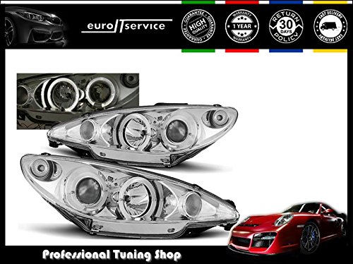 V-Maxzone lppe07 Set de lámparas Proyector Faros delanteros Angel Eyes, color cromado