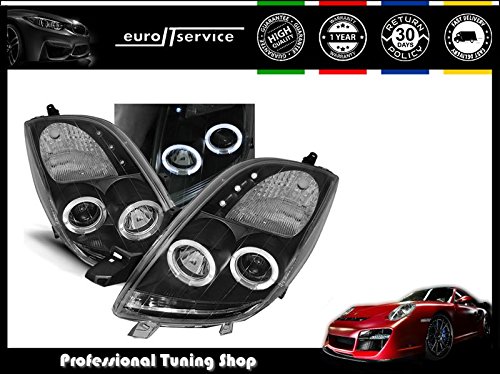 V-Maxzone lpto04 Set de lámparas Proyector Faros delanteros Angel Eyes Negro