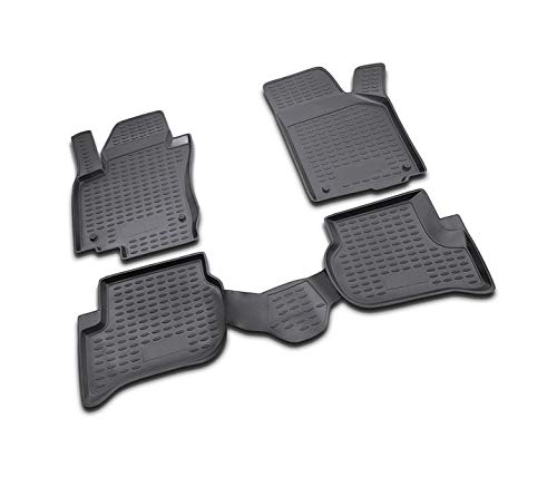 V-MAXZONE PARTS Juego de alfombrillas de goma negra TPE VD460 para todo tipo de clima, inodoras, alfombrillas de coche, 5 piezas, compatibles con Volkswagen Golf Plus 2004 2005 2006 2007 2008