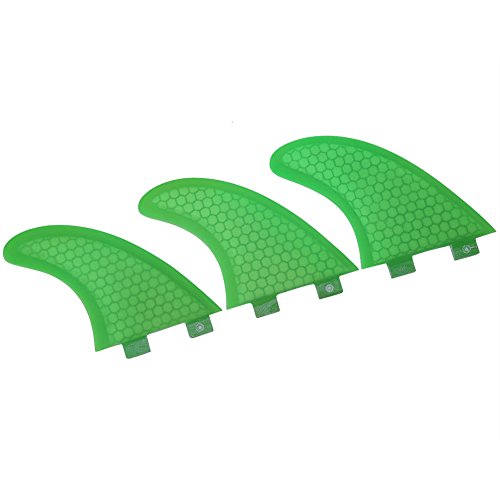 VGEBY1 Aletas de Surf, Verde 3 PCS Fibra de Vidrio Aletas de Tabla de Surf Tabla de Surf Fibra de Vidrio para Tablas de Surf, Tablas de Paddle, Tablas de Kite(G7)