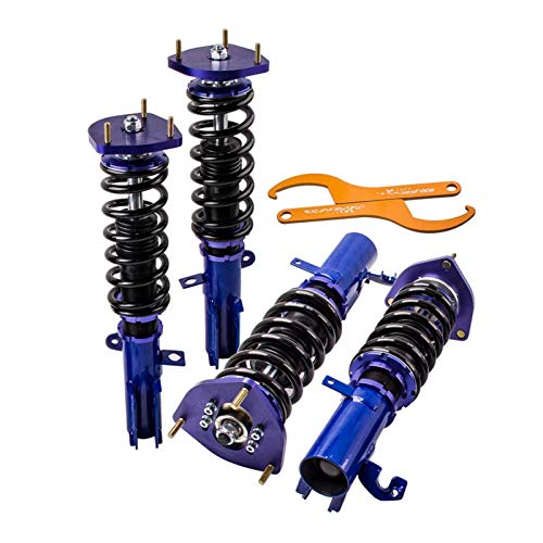 WANGYOUCAO Piezas 4 Uds Coilovers Amortiguadores Aptos para Toyota Corolla E90 E100 E110 AE92-AE111 1988-1999 Amortiguador Delantero + Trasero de Altura Ajustable para Coche