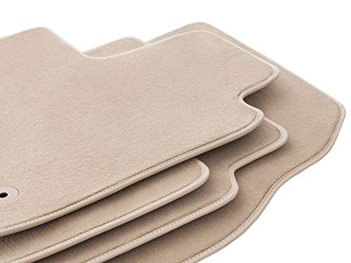 Wielganizator Alfombrillas de terciopelo beige, alfombrillas de goma Fortuna, ajuste para Opel Vectra C Estate (2003-2008), 4 piezas