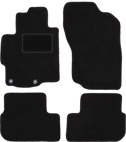 Wielganizator Carlux - Alfombrillas de terciopelo para Mitsubishi Lancer VIII CY Sedan, sportback 2007-2016, 4 piezas, color negro