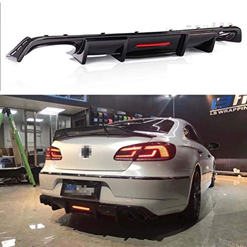 wuwenjun ABS Negro Mate alerón Trasero Estilo tiburón para Volkswagen Passat CC VW CC Spoiler 2009-2017, con luz LED