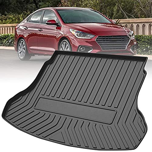 XIARUI Coche Goma Alfombrillas para Maletero, Impermeable Anti Slip Mat Alfombra De Suelo Bandeja Protectora Mat Antisuciedad, para Hyundai Accent 2018-2021