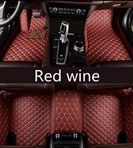 Youthus Alfombrillas Coche para Landrover LR2 LR3 LR4 Range Rover Freelander Discovery evoque Accesorios Coche Cuero De PU Impermeable Antideslizante para Todo Clima Vino Tinto