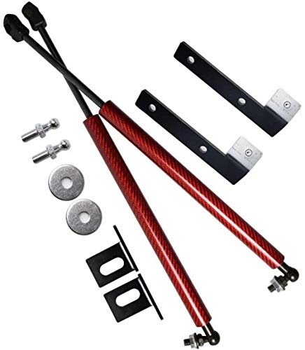 YOUYOUNX   Capó Modify Gas Struts Lift   Compatible con Volkswagen Tiguan 2007-2019 Reemplazo del Amortiguador de Fibra de Carbono (Color: Fibra de Carbono Azul) -Red_Carbon_Fiber