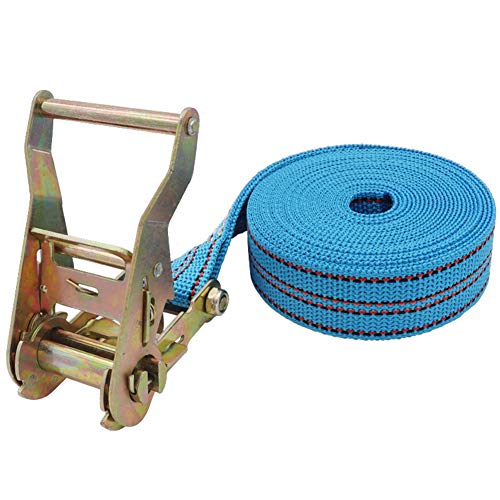 ZHWNGXOlian Tensor De Correa De Cuerda De Encuadernación 38 Mm Azul Sin Gancho Coche Carga Equipaje La Longitud De La Cuerda De Amarre Es 2-20M(Size:38mm * 18M)