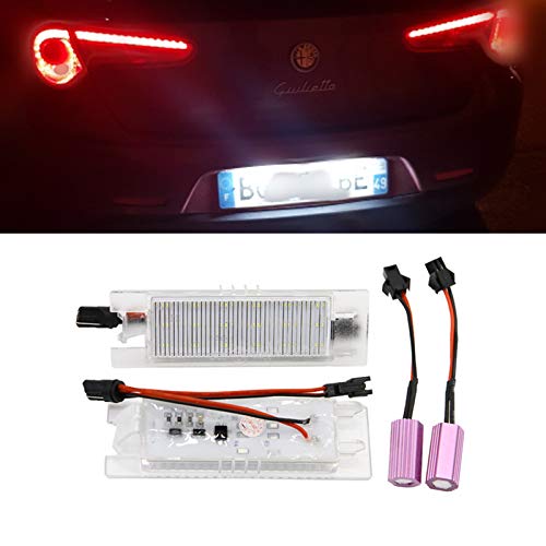 ZKL shop 2X 18SMD LED para Alfa Romeo 147 156 159 166 Brera Mito Spider LED Número Lámpara de Luz Lámpara de Luz Iluminación automática