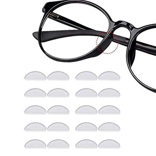 12 Pares Almohadillas de Nariz Adhesivas Almohadillas de Gafas de Silicona Antideslizantes para（1.5mm Transparente）