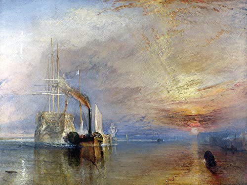 1art1 Joseph William Turner - El Temerario Remolcado A Su Último Atraque para El Desguace, 1839 Cuadro, Lienzo Montado sobre Bastidor (40 x 30cm)