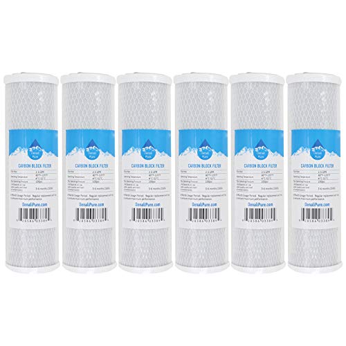 6-Pack de repuesto Aqualux aql1 Filtro de bloque de carbón activado – Universal 10 Pulgadas Filtro para Aqualux Undersink filtro de cloro de carbono sistema – Denali Pure marca