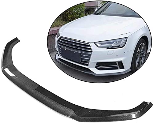 ABABABA Adecuado para Audi A4 B9 S-Line S4 Sedan 4 Puertas 2017 2018 2019 Fibra De Carbono CF Alerón De Barbilla Frontal Parachoques Labio, No Apto para Parachoques De Base A4