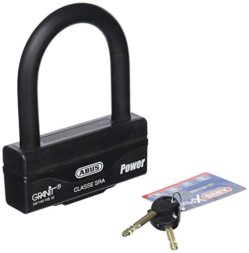 ABUS 32863 SRA Approved U Granit Power 58 / 140HB3 100 Antirrobo de Motocicleta - Negro