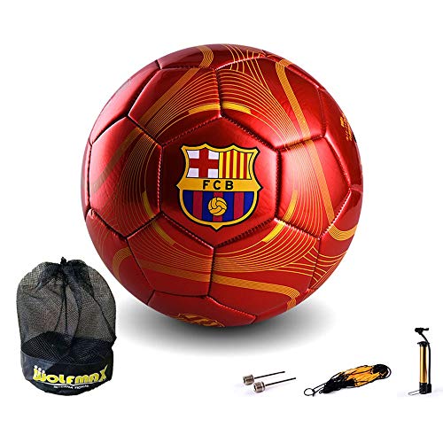 ADLIN FC Barcelona Messi Firma Nº 5, De Niños No.4 Fútbol Competencia Enseñanza Secundaria, Primaria Fútbol con Bomba, Neto De Bolsillo, Bola De La Aguja (Color : C, Size : No. 5)