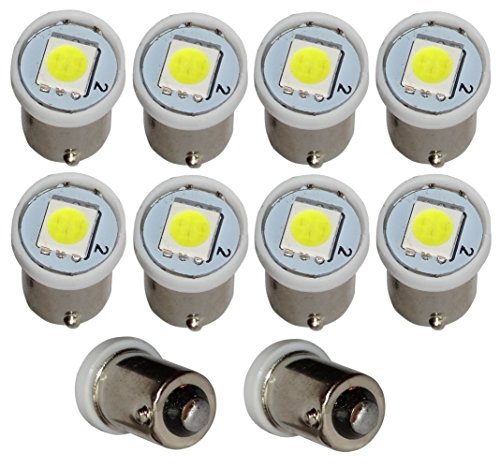 AERZETIX: 10 x Bombillas T4W T5W BA9s 12V 1LED SMD blanco con efecto Xenon para iluminacion interior, luz del techo, luces umbrales de puertas, del compartimiento del motor y del maletero, luz de matricula