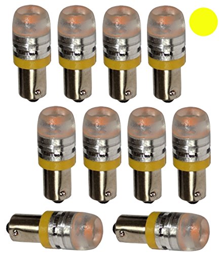 AERZETIX: 10 x Bombillas T4W T5W BA9s 12V LED HIGH POWER 1.5W amarillo para iluminacion interior, luz del techo, luces umbrales de puertas, del compartimiento del motor y del maletero, luz de matricula