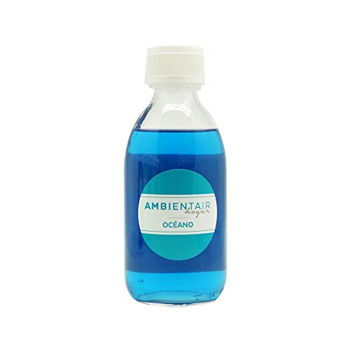 Ambientair. Recambio para ambientador 250ml. Océano, ambientador brisa marina. Recambio para difusor de varillas. Líquido para rellenar tu ambientador Mikado de palitos. Sin alcohol.