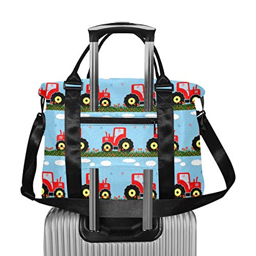 Animación de Dibujos Animados Retro Toy Tractor Bolsa de Gimnasio Grande Bolsas de Viaje extragrandes para Mujeres Bolsa de Fin de Semana Bolsa de Viaje Ligera Plegable para Hombres y Mujeres