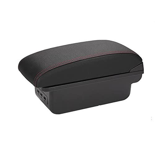 Apoyabrazos para coche Piezas De Reacondicionamiento De Reposabrazos Para P-eugeot Para P-artner Para T-epee Caja De Almacenamiento De Reposabrazos De Coche Accesorios ( Color : A1 Black red 7USB )