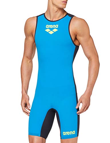 ARENA Powerskin Carbon mit Rückenreißverschluss Traje de Velocidad, Hombre, Azul y Gris, Small