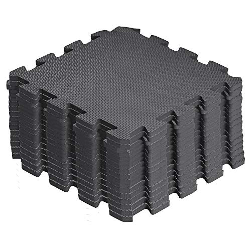 arteesol Juego de 18 esterillas de protección de 30 x 30 x 1 cm, esterillas de protección para el suelo, alfombrillas de fitness para gimnasia, aparatos de fitness y piscina (gris y luna)