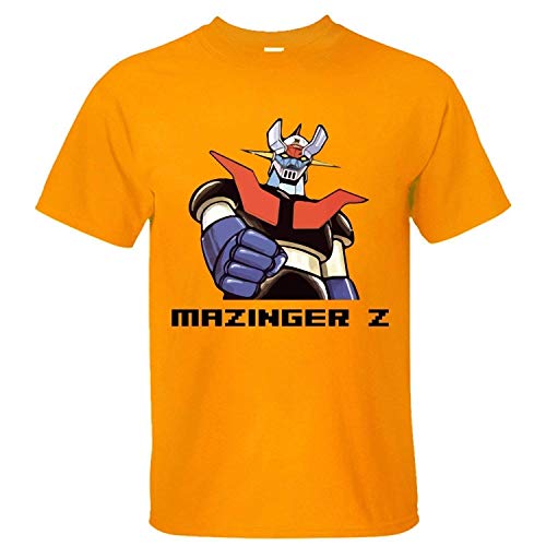 Ashirt - Camiseta de Algod¨®n de Manga Corta, Dise?o Mazinger Z, Naranja, Grande