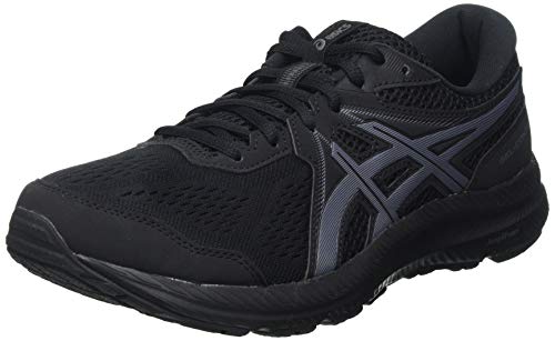 Asics Gel-Contend 7, Road Running Shoe Hombre, Black/Carrier Grey, 42.5 EU