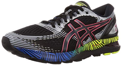 Asics Gel-Nimbus 21 LS, Zapatillas de Running Hombre, Negro (Black/Electric Blue 001), 42.5 EU